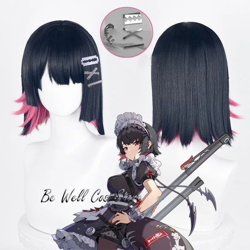 Ellen Joe Cosplay Wig Hairpin Earrings Game Zenless Zone Zero Cosplay Earrings For Women Men Halloween Roleplay Prop ZZZ Cosplay