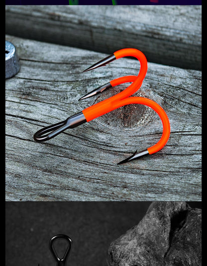 Spinpoler 1/0 2/0 3/0 Anzol UV 2X Forte Ponta Revestida Triplo Garateia Isca Artificial Pesca em Águas Profundas Robalo Lúcio Perca Equipamento