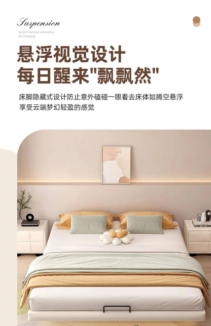 Estrutura de Cama King Size Quarto de Casal Queen Moderna de Luxo Preta Estrutura de Cama de Metal Lounge Cama Elástica Pula Móveis que Economizam Espaço