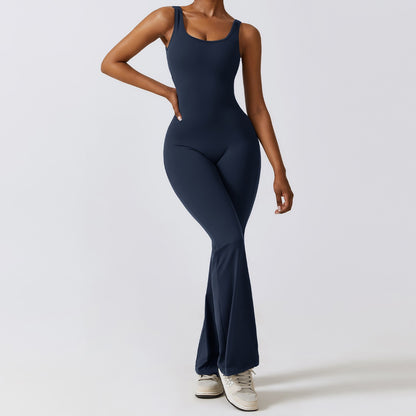Sexy Back V Jumpsuit Gym Set Women Training Yoga Suit Sportswear Women Sports Jumpsuit Fitness Rompers Stretch Workout Bodysuits