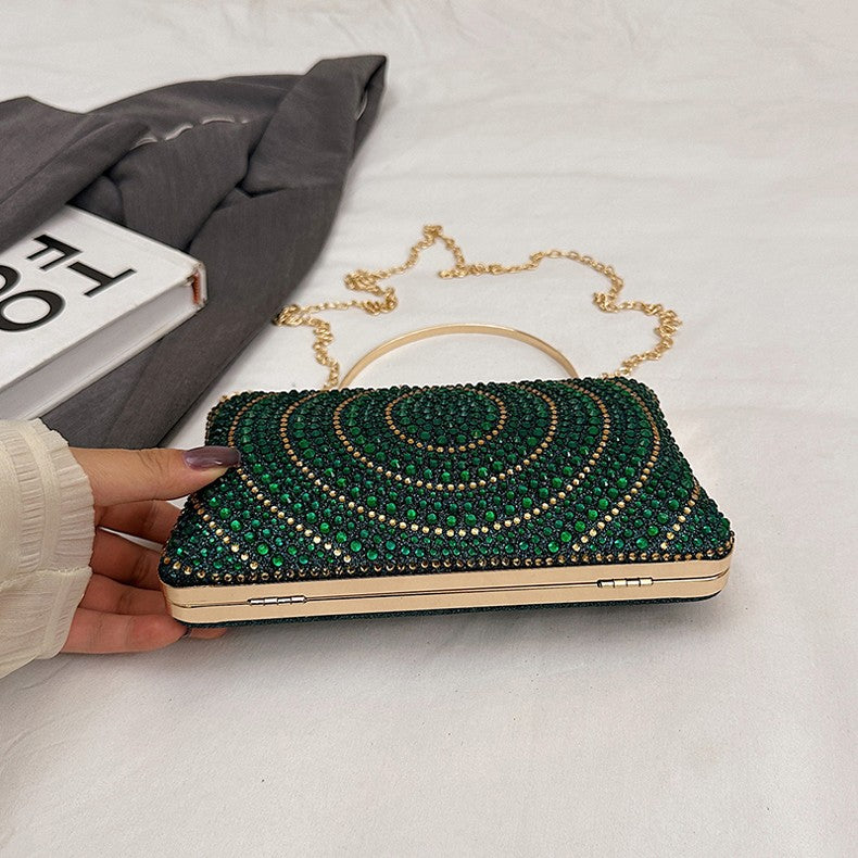 Luxury Women's Evening Bag Sparkling Rhinestone Handbag Fashion Chain Crossbody Bag Elegant Wedding Dress Party Banquet Clutch
