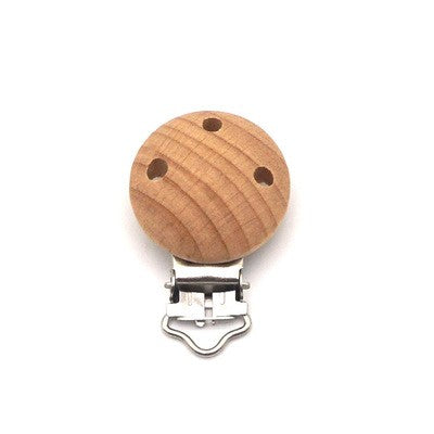 5 Piece wooden rainbow bear flower cart heart shaped bird elephant round star Clip Free DIY Baby Natural pacifier Chain Gift