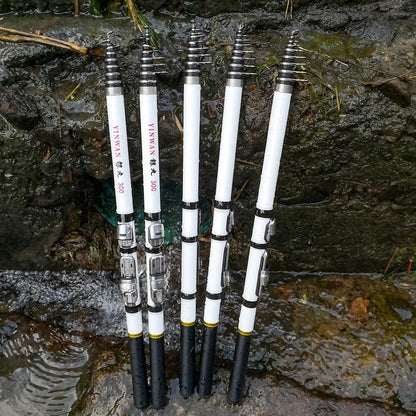 Telescopic Rock Fishing Rod Carbon Fiber Carp Travel Feeder Pole Super Short Pesca Portable Accessories 1.5/1.8/2.1/2.4/2.7/3.0