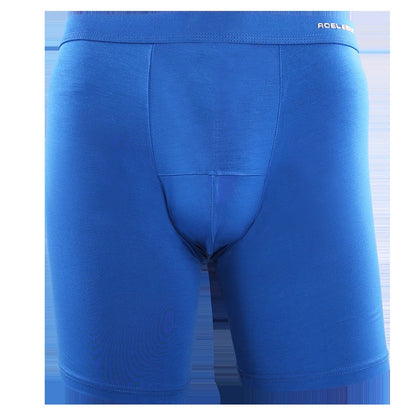 Men's Long Leg Boxer Briefs - Anti-Chafing, Breathable Modal Underwear, Quick-Dry Sports Compression Shorts for Running & Workou