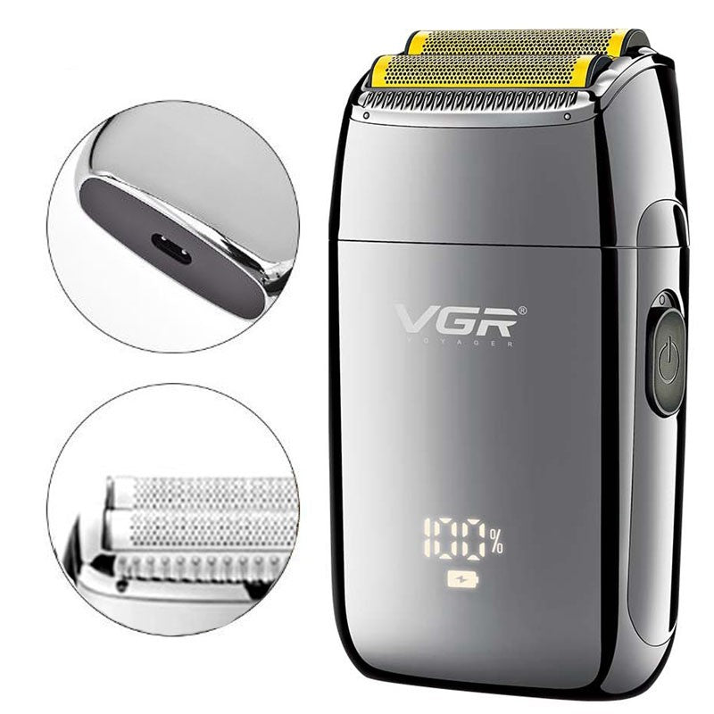 VGR Rechargeable Electric Shaver For Men Beard Hair Electric Razor Facial & Bald Head Shaving Machine With Extra Mesh