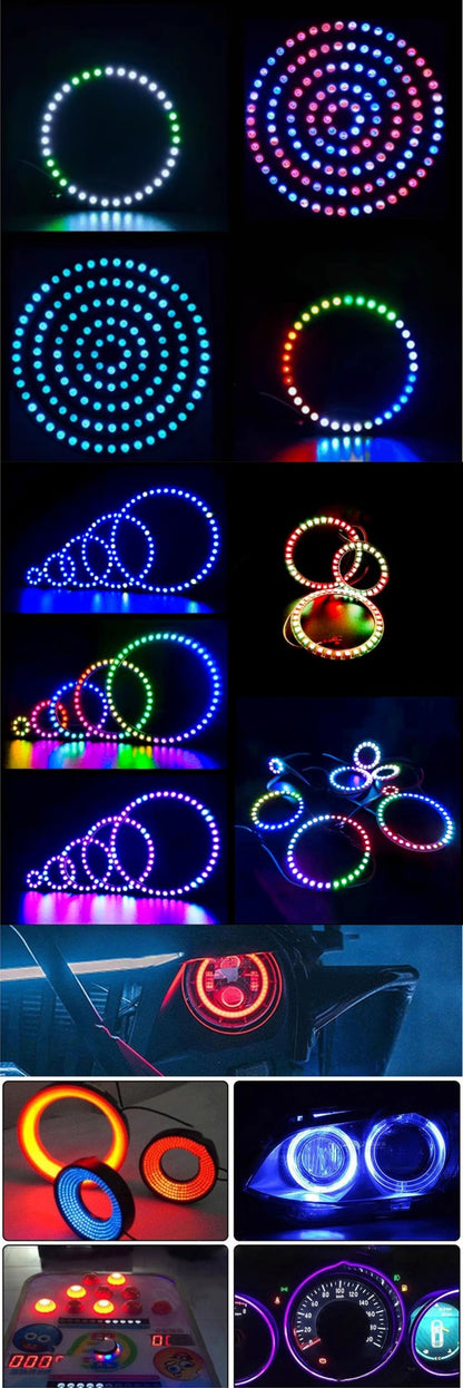 DC5V WS2812B Pixel Ring LED Panel Light Individual 8/16/24/35/45/128 LED Addressable WS2812 IC 5050 RGB LED Ring Module