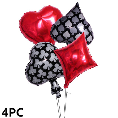2/12PC 12/18Inch Poker Casino Latex balloon aluminum foil balloons Wedding Christmas Party Baby Shower Birthday Decoration