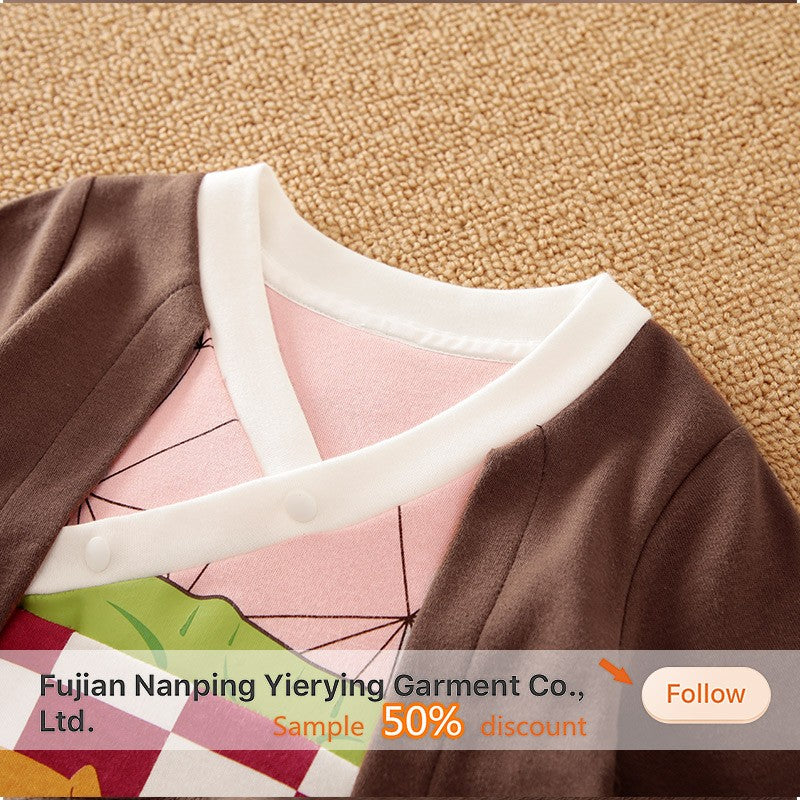 Newborn Baby Anime Cape Style Children Long Sleeve Cotton Bodysuit, Cute Kids Boys Girls Romper