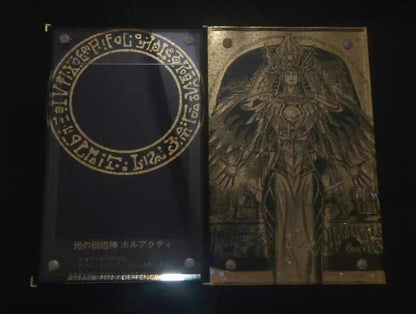 Yu-Gi-Oh Anime Personagem Card Brick Deus Egípcio O DRAGÃO ALADO DE RA Acrílico Banhado a Ouro Brick Cartas de Exibição Não Incluídas