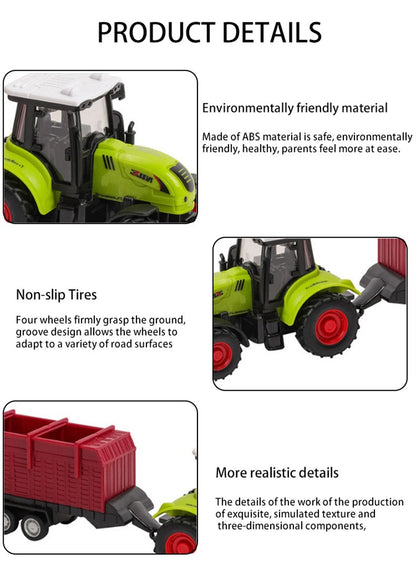 Farm Tractor Truck Tractor Inertia Car Transport Pulverizer Model Baby Car Boy Toy Engineering Car Childrens Educational Toys