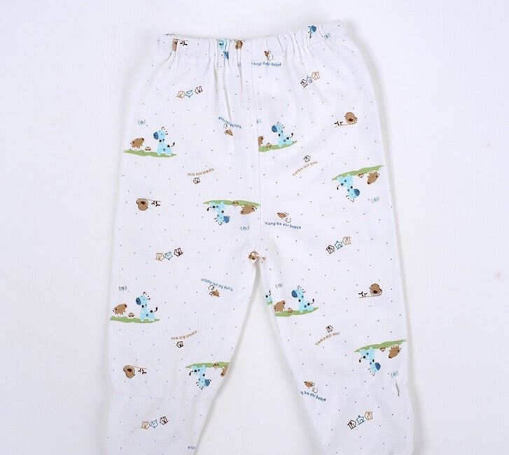 0-3M Newborn Baby Unisex Clothes Underwear Animal Print Shirt and Pants 2PCS Boys Girls Cotton Soft