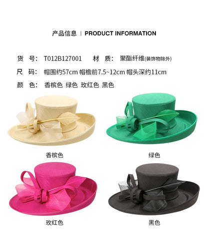 Fashion Luxury Feather Tea Party Church Photography Hat Elegant Flower Female Wide Brim Banquet Fascinator Wedding Formal Hats