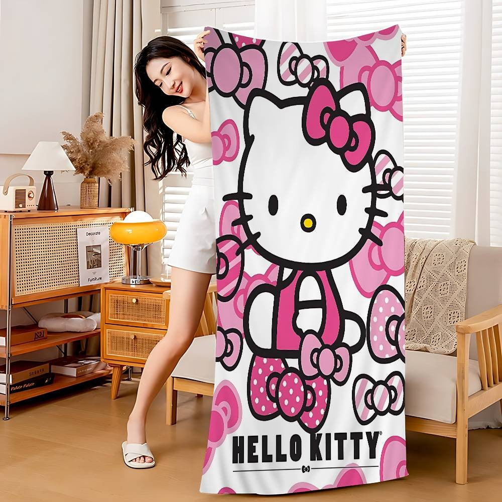Kawaii H-Hello Kitty Microfiber Beach Towel Absorbent Quick Dry Soft Yoga Swimming Resort Mountain Climbing Towel