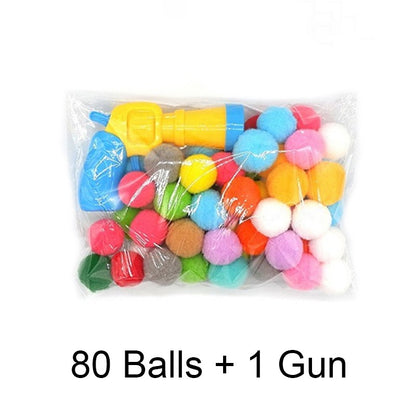 Bola de Pelúcia Atiradora de Gatos Aliviando a Depressão Brinquedo para Gatos Bola Silenciosa Mini Jogos de Armas Atiradoras de Bolas de Pelúcia Suprimentos para Animais de Estimação