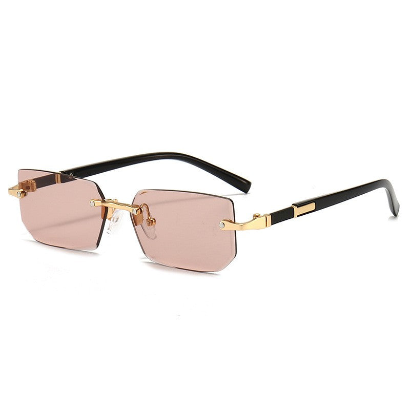 Óculos de Sol da Moda Sem Aro Masculino Feminino Populares Sem Armação Óculos de Sol Masculino Feminino Clássico Pequeno Quadrado Verão Viagem Sombras