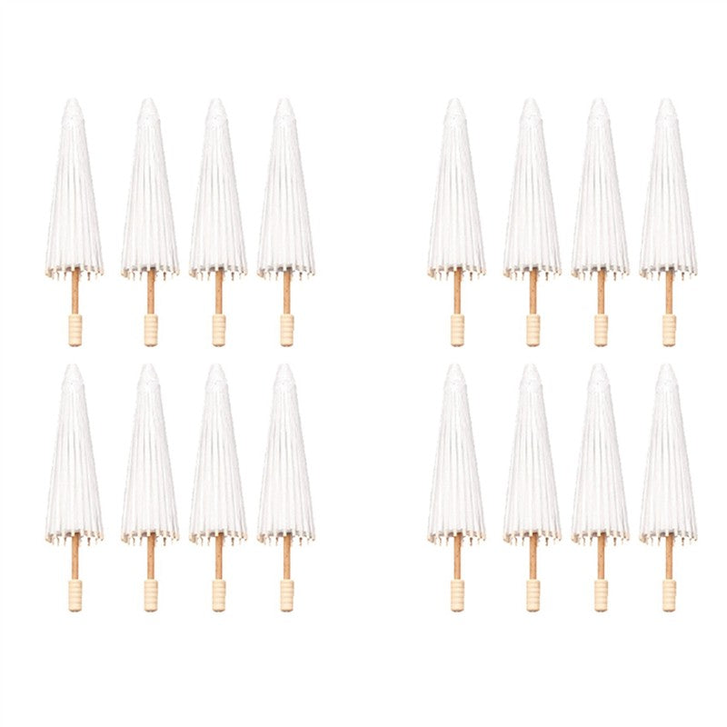 16PCS Paper Parasol Wedding Umbrella Party Favor 30Cm Bamboo Umbrellas For Bridal Shower Centerpieces Photo Props