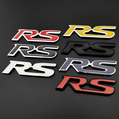 Adesivo 3D RS de Metal, Letras, Logotipo, Grade Dianteira, Porta-Malas Traseiro, Emblema, Crachá, Acessórios para Carros Esportivos RS