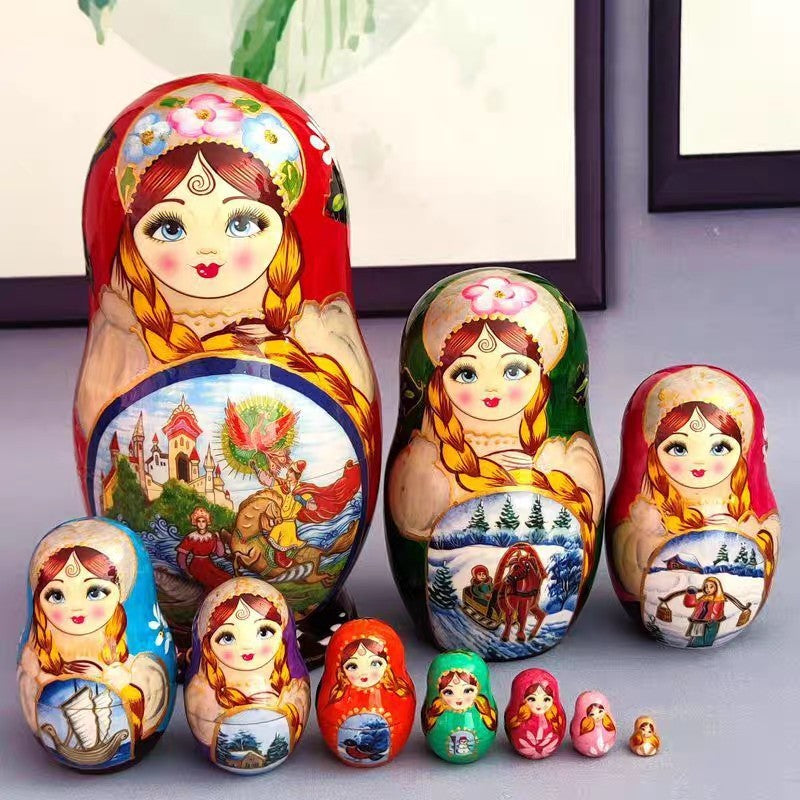 Matryoshka doll 10-Layer Craft Souvenir Special New Year's Gift Wooden Ornament