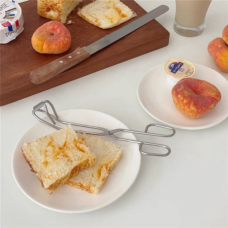 1Pc 304 Stainless Steel Scissor-Shaped Barbecue Clip Food Clip Hotel Steak Clip Barbecue Food Clip Kitchen Bread Clip