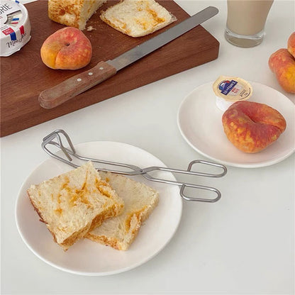 1Pc 304 Stainless Steel Scissor-Shaped Barbecue Clip Food Clip Hotel Steak Clip Barbecue Food Clip Kitchen Bread Clip