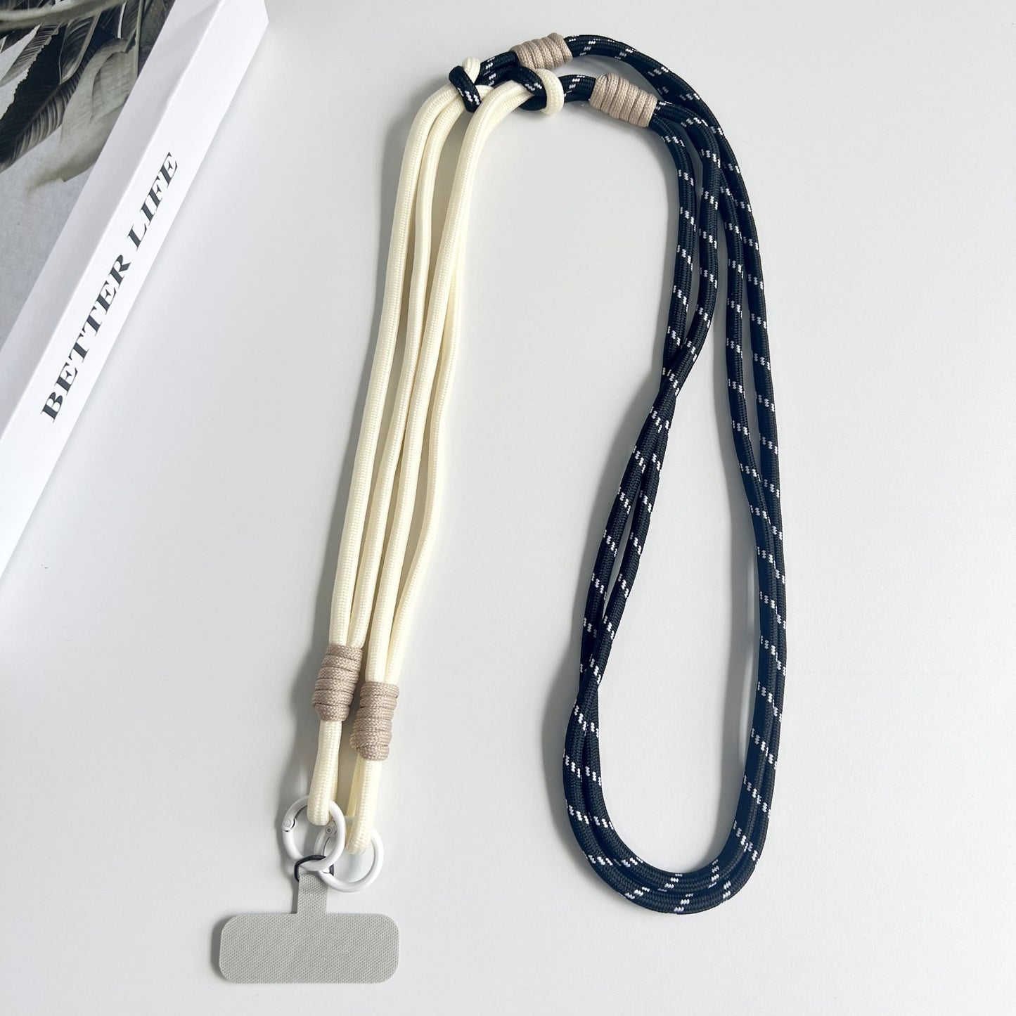 Personalized Trend Double Color Mobile Phone Universal Lanyard Diagonal Span Long Rope Shoulder Strap Rope Fashion Safety Rope