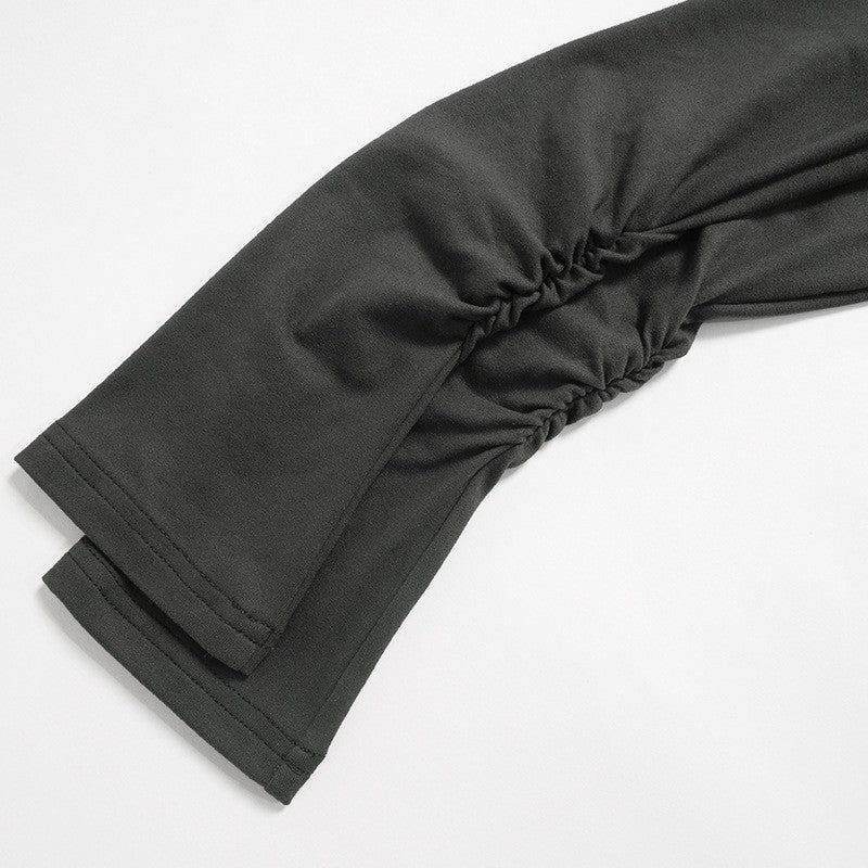 Autumn Sexy Women's Dress Black New Long Sleeves Folds Streetwear Diagonal Collar Casual Dress Club Party Elegant Dresses Female