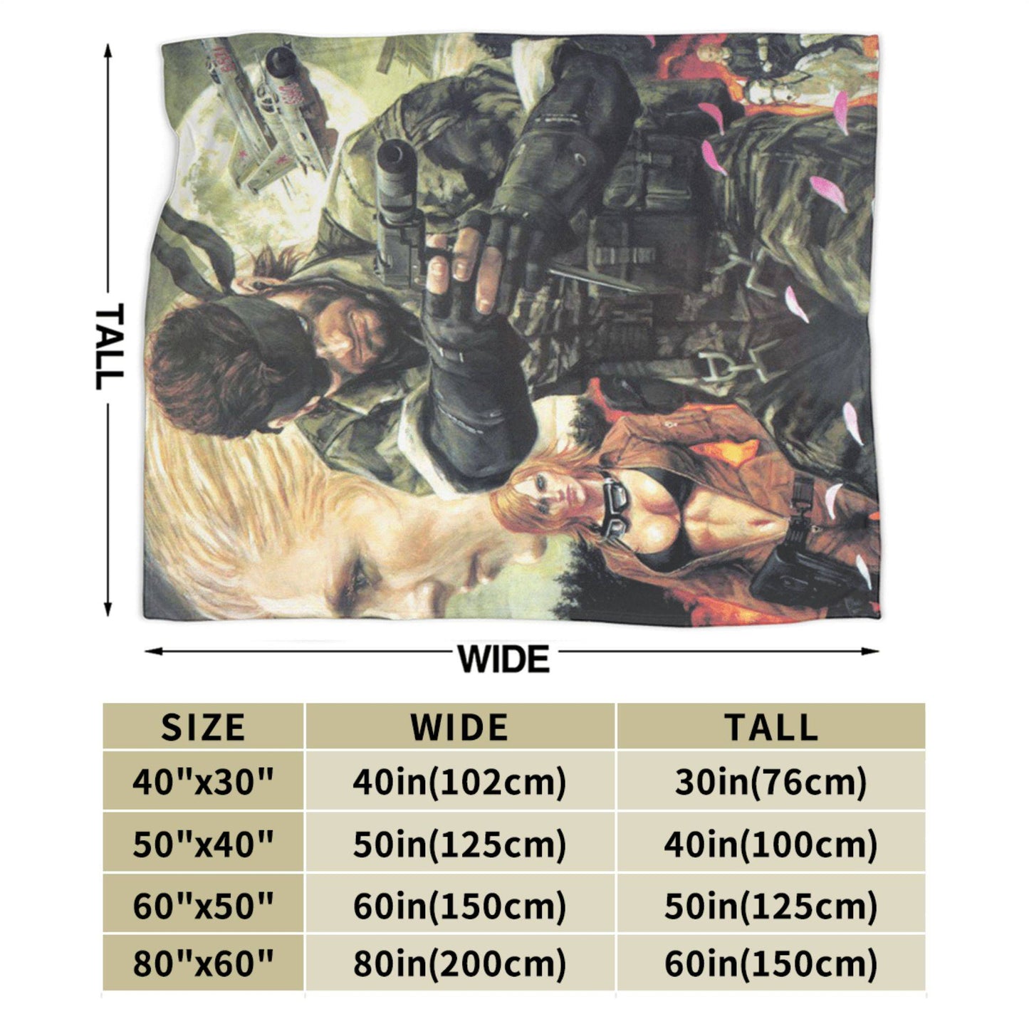 Cobertor Super Macio Infantil Jogo Decorativo Metal Gear Solid Cobertor de Flannel para Cama Sofá Cadeira Macio