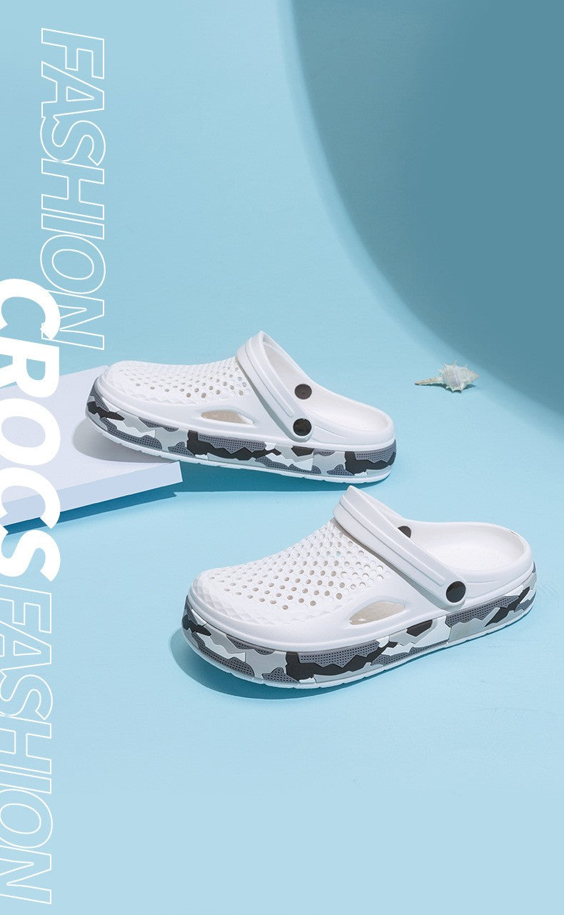 New Men's Sandals Driver Shoes EVA Light Slippers Unisex Colorful Camouflage Decoration Summer Beach Shoes Zapatos Hombre