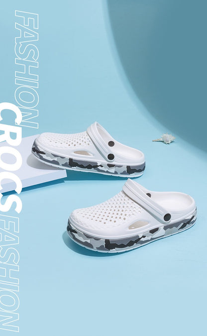 New Men's Sandals Driver Shoes EVA Light Slippers Unisex Colorful Camouflage Decoration Summer Beach Shoes Zapatos Hombre