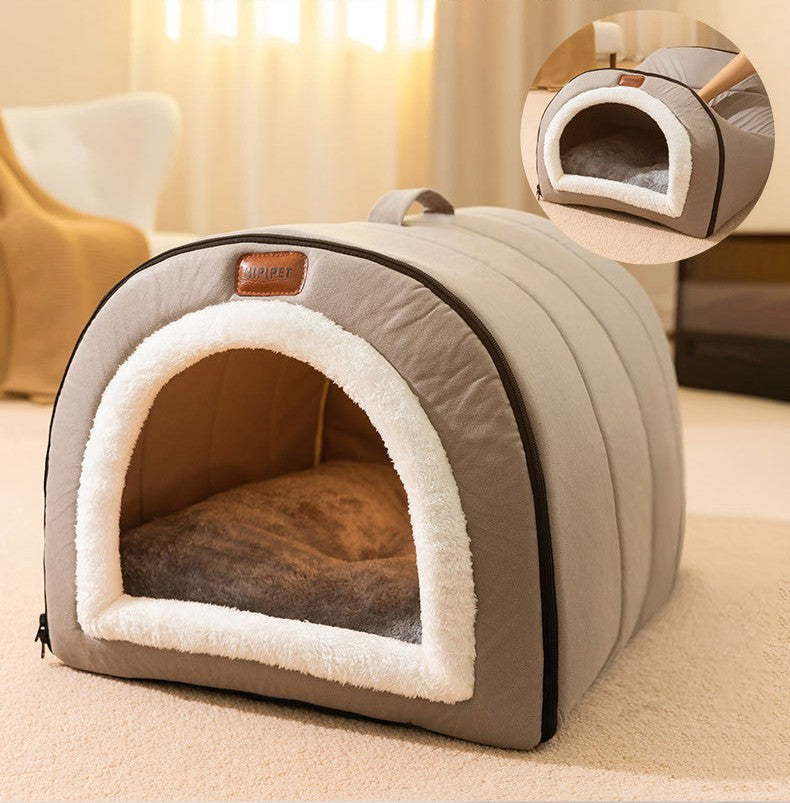 Cama de Cachorro de Inverno Autorrequecível Casa de Filhotes Aconchegante Tenda de Dormir para Gatos Caverna para Gatos Camas Ninho de Gatinhos Interno Cabana de Canil para Cães Gatos Pequenos e Médios