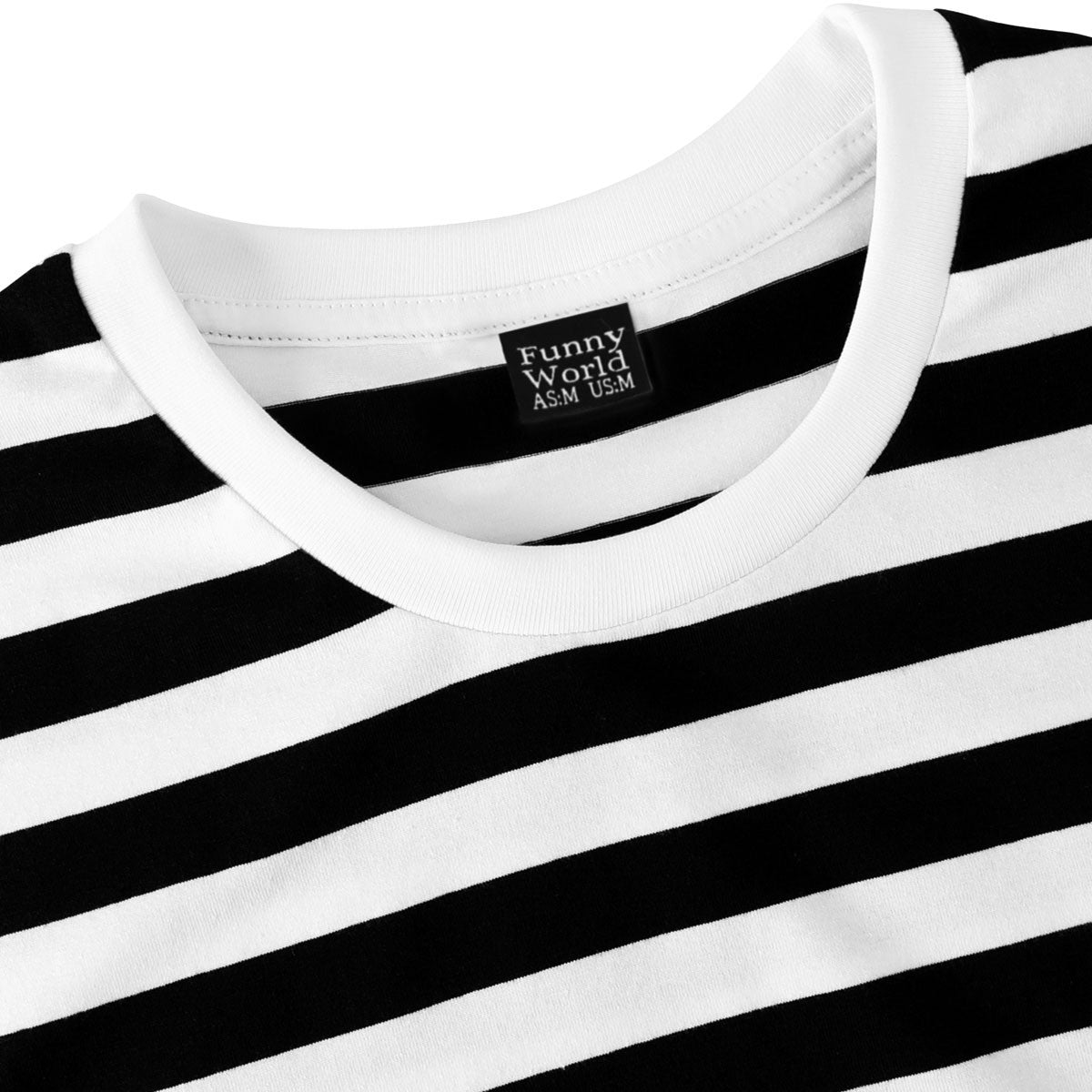 Black White Striped Shirt Men Cotton Short Sleeve Casual Basic Tee Adult Halloween Top Summer Fashion Daily Clothes