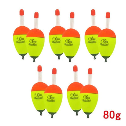 2/10pcs EVA Luminoso Pesca Noite Flutuante Luz Vara Espuma Plástica Bobber Mar Pesca em Rocha Chumbadas Flutuadores Acessórios de Pesca