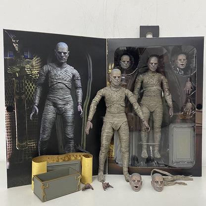 NECA Monsters Figure The Mummy Casket Coffin Pyramid Action Figure Universal Monsters Model Toy Christmas Halloween Gift Doll