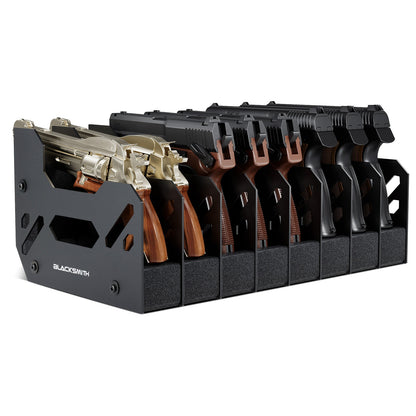 Suporte para Pistolas e Revólveres Blacksmith com 4/5/6 Compartimentos - Organizador de Armazenamento Doméstico para Economia de Espaço