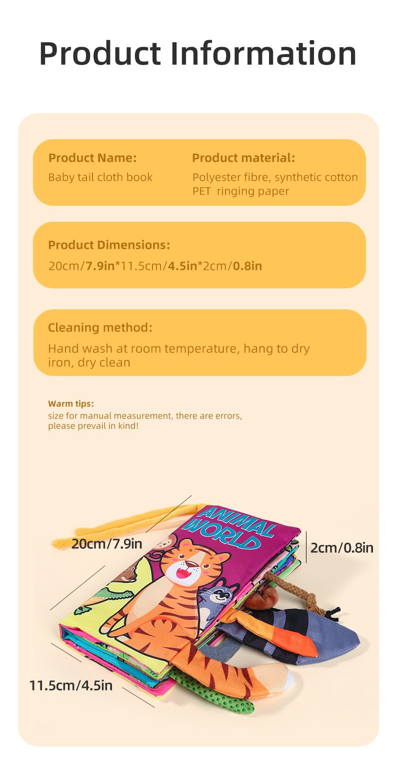 Baby Cloth Book Baby Toys 0-3 Year Old Infant Early Education Toys 6 Pages Cloth Book