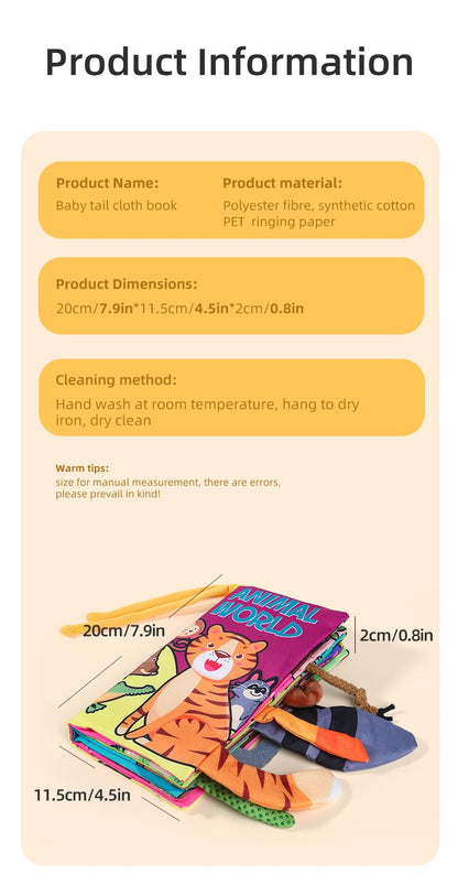 Baby Cloth Book Baby Toys 0-3 Year Old Infant Early Education Toys 6 Pages Cloth Book