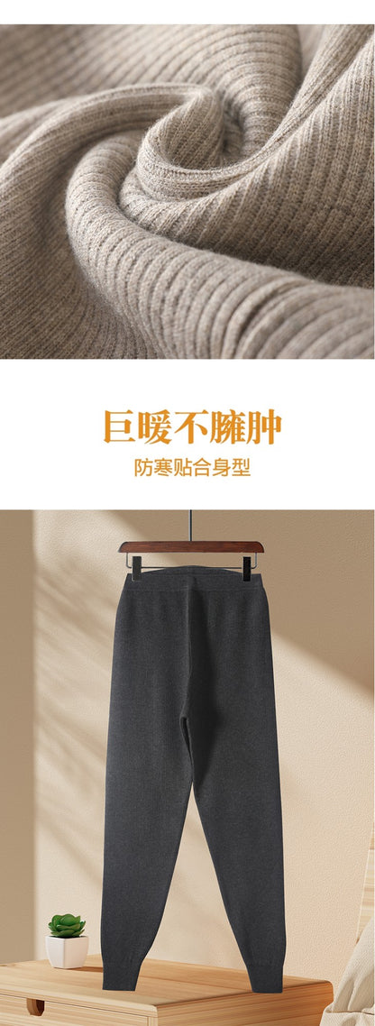 Men's Pull Wool Underwear Pants High Waisted Elastic Thermal Tights Leggings Warm Fleece Inner Wear Underpants Man Clothing