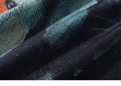 2025 Men Harajuku Hawaiian Shirt Hip Hop Streetwear Butterfly Painting Print Beach Shirt Summer Short Sleeve Aloha Shirt Casual