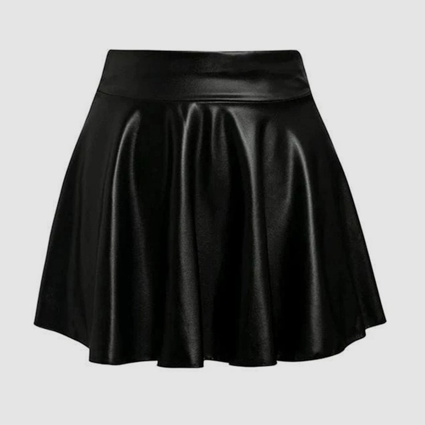 Y2k Pu Leather Mini Skirt Women Vintage High Waist Pleated Skirts Streetwear Korean Black Slim Casual A Line Skirts 2024 New