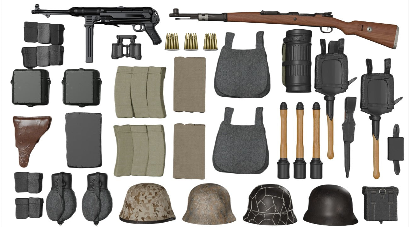 Classic 1/16 1/35 Equipamento de Infantaria Individual Alemão Kit Modelo em Resina Miniatura Acessórios de Cenário para Diorama de Jogos de Guerra