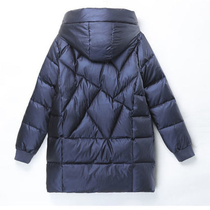 2023 Hooded Cotton Coat Women's Mid-Length Winter Jackets Elegant Mother's Parkas Padded Jacket Thick Down Padded Jacket Vintage
