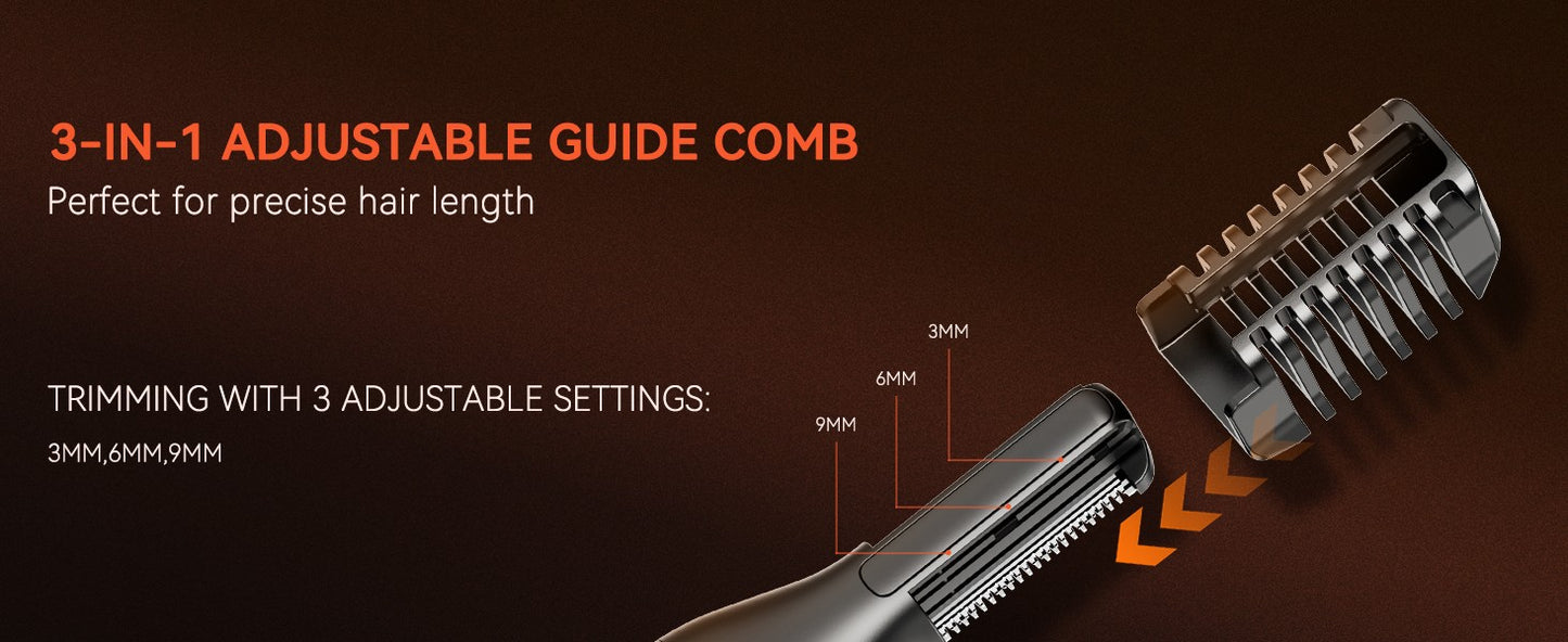 MAXGROOM 3 in 1 Men Bidirectional Body Hair Trimmer Electric Shaver IPX6 Waterproof Double-edged Razor Whole Body Hair Trimmer