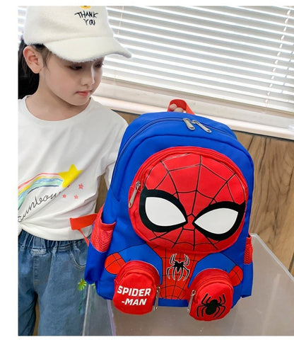 Mochila Infantil Homem-Aranha Marvel Desenho Animado Fofo Dupla Alça Escolar Presentes para Meninos Mochila Leve e Elegante para Jardim de Infância