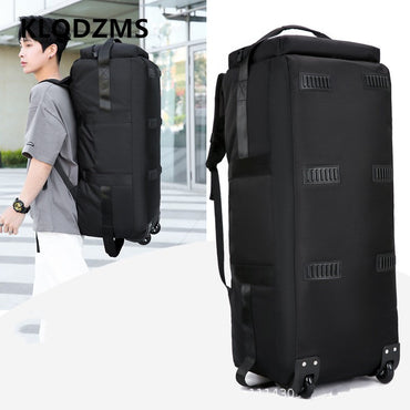 KLQDZMS Oxford Cloth Suitcase Bag Large Capacity Trolley Bag Men's Outdoor Travel Organizer Bag Women's Shoulders Backpacks
