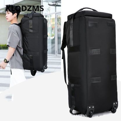 KLQDZMS Oxford Cloth Suitcase Bag Large Capacity Trolley Bag Men's Outdoor Travel Organizer Bag Women's Shoulders Backpacks