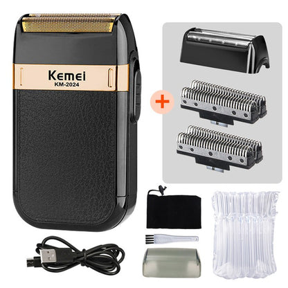Kemei Electric Shaver for Men Waterproof Twin Blade Reciprocating Cordless Razor USB Rechargeable Shaving Machine Barber Trimmer