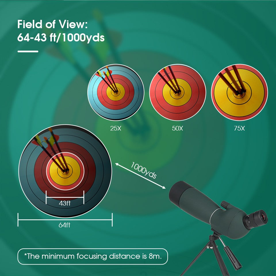 Svbony SV28plus 50/60/70mm Luneta Terrestre Telescópio Zoom Potente Longo Alcance Prisma PORRO Adequado para Tiro ao Alvo Arco e Flecha