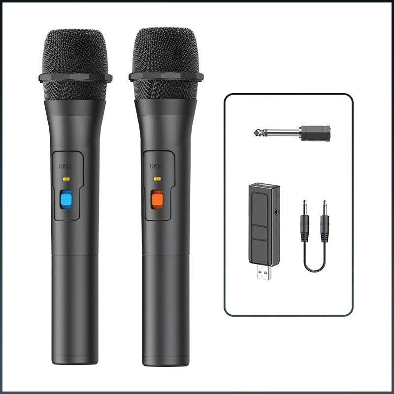 1 Par de Kits de Sistema de Microfone Sem Fio VHF Receptor USB Microfone de Karaokê de Mão para Festas em Casa, Smart TV, Caixa de Som, Canto
