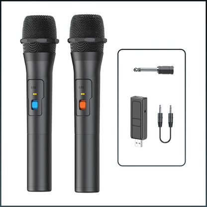 1 Par de Kits de Sistema de Microfone Sem Fio VHF Receptor USB Microfone de Karaokê de Mão para Festas em Casa, Smart TV, Caixa de Som, Canto