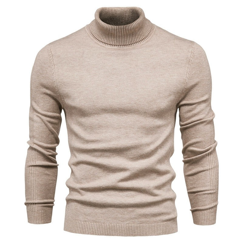 2021 New Winter Men Turtleneck Sweater Casual Solid Color Warm Pullover High Quality Slim High Neck Long Sleeve Sweater Men
